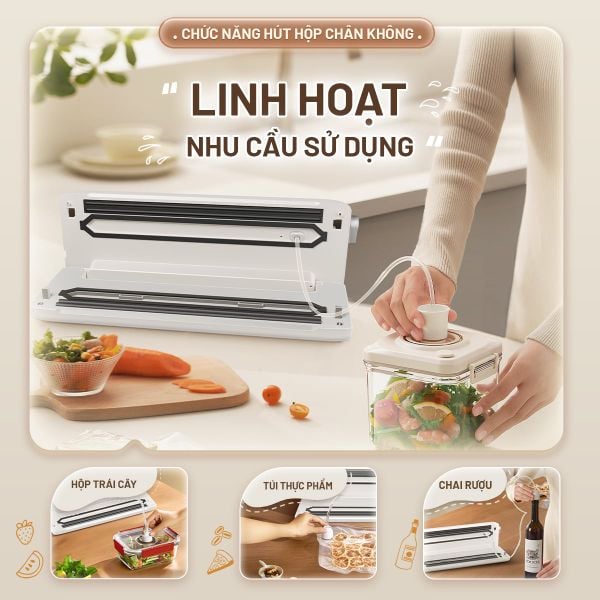 Máy hút chân không Masuto MSSMASTER - Công suất lớn 240W, Lực hút -60kPa, Đường hàn kép