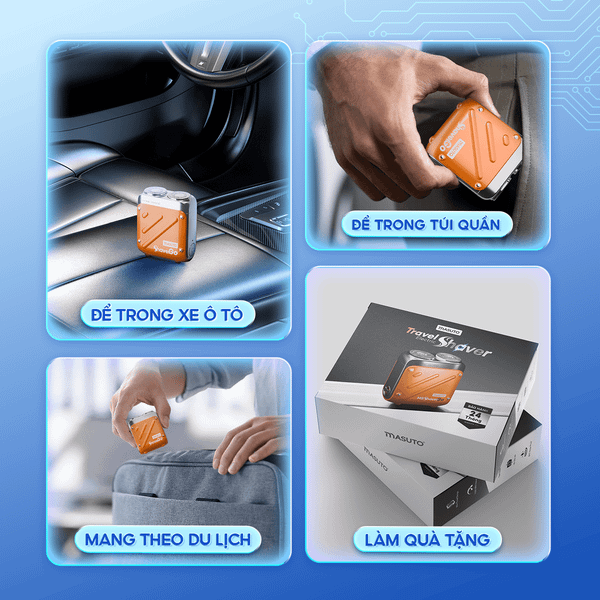 Máy Cạo Râu Masuto MS-ShaverGo - Pin sạc 400mAh, dùng tới 60 ngày, Bảo Hành 02 Năm