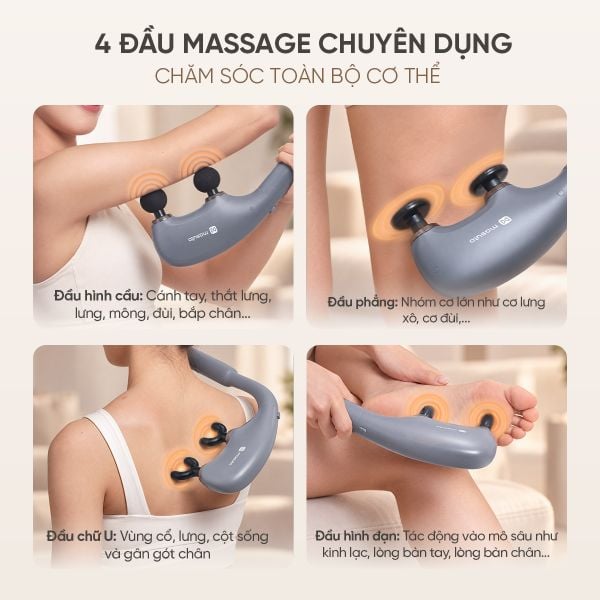 Máy massage cầm tay búa đấm Masuto DualSpine Care - Nhân đôi tác động, giảm đau cơ cấp tốc