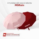 Ô dù gấp gọn đi mưa, che nắng chống tia UV kèm đèn pin tiện lợi
