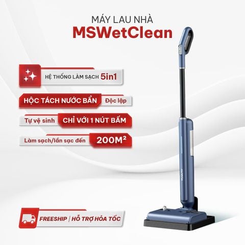 [HÀNG ĐẶT TRƯỚC - GIẢM THÊM 500K] Máy lau nhà thông minh Masuto WetClean | Công nghệ SWS tách nước bẩn tự động, sạch sâu 99%