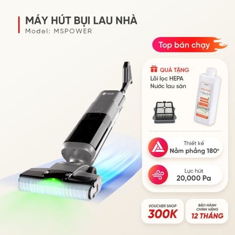 Máy hút bụi lau nhà không dây cầm tay Masuto PowerSlim phiên bản Space Titanium | Lực hút 20.000Pa, Tự giặt sấy 1 chạm