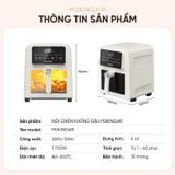 Nồi chiên không dầu Masuto MSKingAir - Dung tích 6L - 2 tầng đốt không cần trở lật - Phiên bản mới 2026