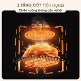 Nồi chiên không dầu Masuto MSKingAir - Dung tích 6L - 2 tầng đốt không cần trở lật - Phiên bản mới 2026