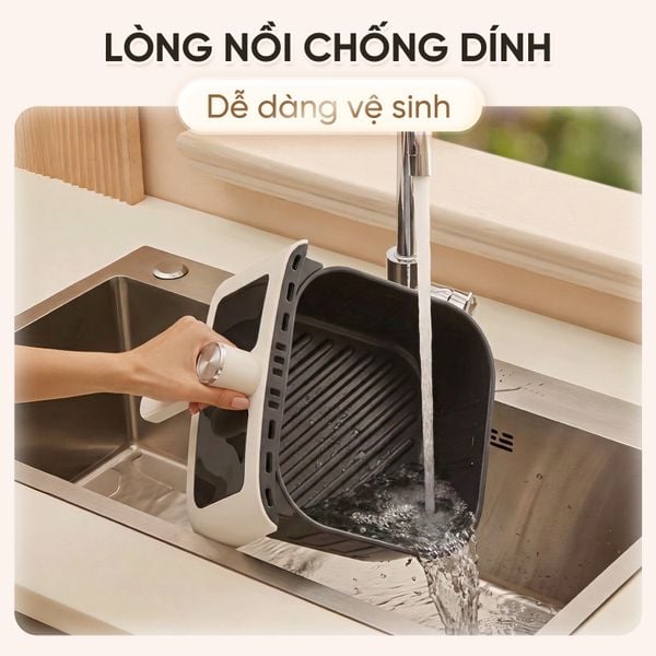 Nồi chiên không dầu Masuto MSKingAir - Dung tích 6L - 2 tầng đốt không cần trở lật - Phiên bản mới 2026