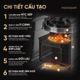 Nồi chiên không dầu Masuto MSKingAir - Dung tích 6L - 2 tầng đốt không cần trở lật - Phiên bản mới 2026