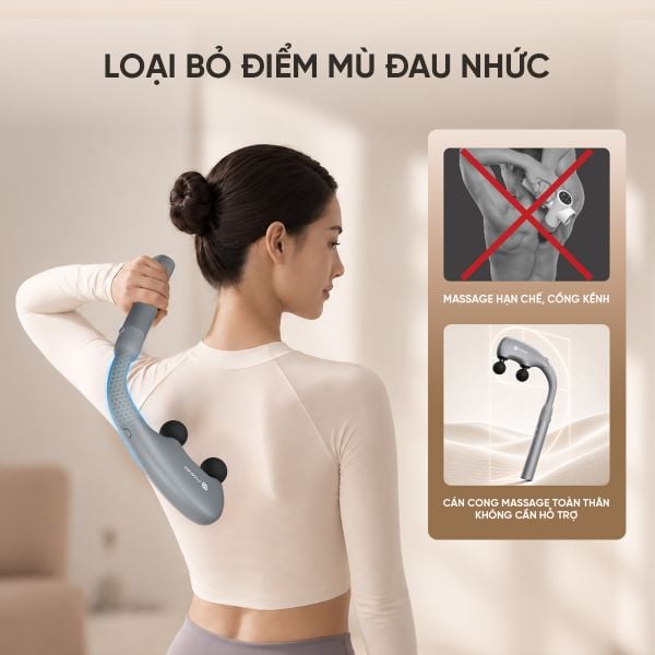 Máy massage cầm tay búa đấm Masuto DualSpine Care - Nhân đôi tác động, giảm đau cơ cấp tốc
