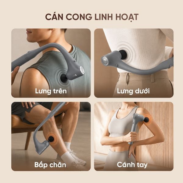 Máy massage cầm tay Masuto Spine Care - Cán cong trợ lực linh hoạt , loại bỏ đau nhức
