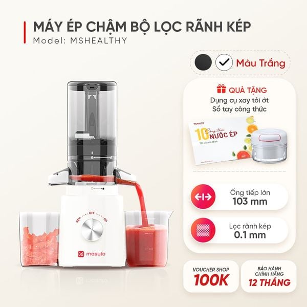 Máy Ép Chậm Masuto MSHealthy - Ống Ép Cực Đại 103mm