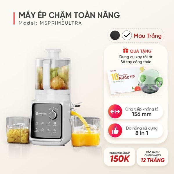Máy ép chậm toàn năng MSPrimeUltra | Ống tiếp nguyên liệu CỰC ĐẠI 156mm