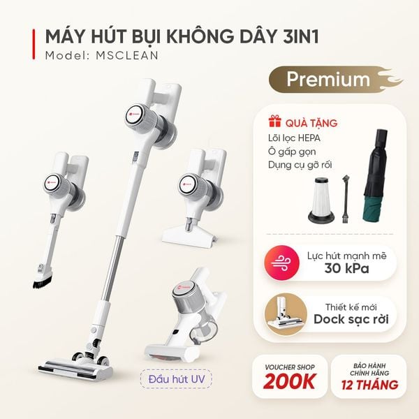 Máy hút bụi quét sàn không dây cầm tay Masuto MSClean