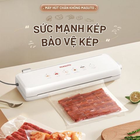 Máy hút chân không Masuto sức mạnh kép, bảo vệ thực phẩm tươi ngon.