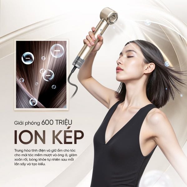 [Premium Edition 2026] Máy Sấy Tóc Tạo Kiểu Masuto AirWand Phiên Bản Champagne Gold