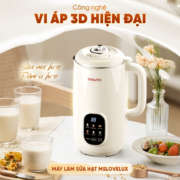 Máy nấu sữa hạt vi áp suất Masuto MSLoveLux - Phiên bản Luxury