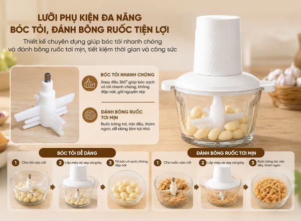 Máy Xay Thịt Đa Năng MSCHOPPER4S – Công Suất 300W | Dung tích 1.8L