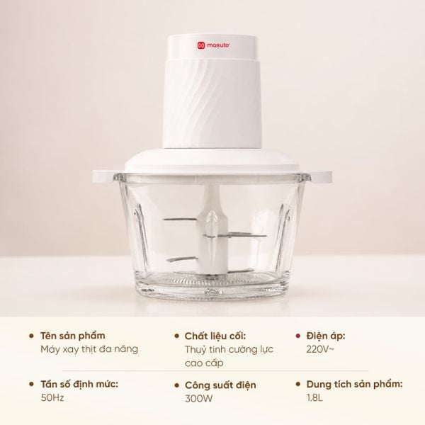 Máy Xay Thịt Đa Năng MSCHOPPER4S – Công Suất 300W | Dung tích 1.8L
