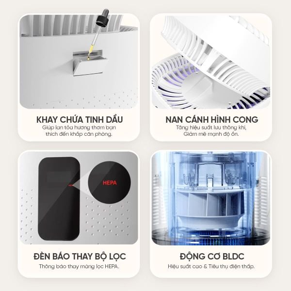 Máy lọc không khí thông minh Masuto PureFlow | Tích hợp 2in1, Công nghệ Laser Sensor, Hệ thống lọc 5 lớp, Diễn tích lọc 64m2