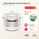 Nồi cơm áp suất 5L Masuto MSPC05 - 10 chức năng nấu, chế độ nấu mở nắp riêng biệt