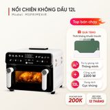 Nồi chiên không dầu Masuto PrimeAir 12L - Công suất 2200W- Chiên nướng không cần trở lật