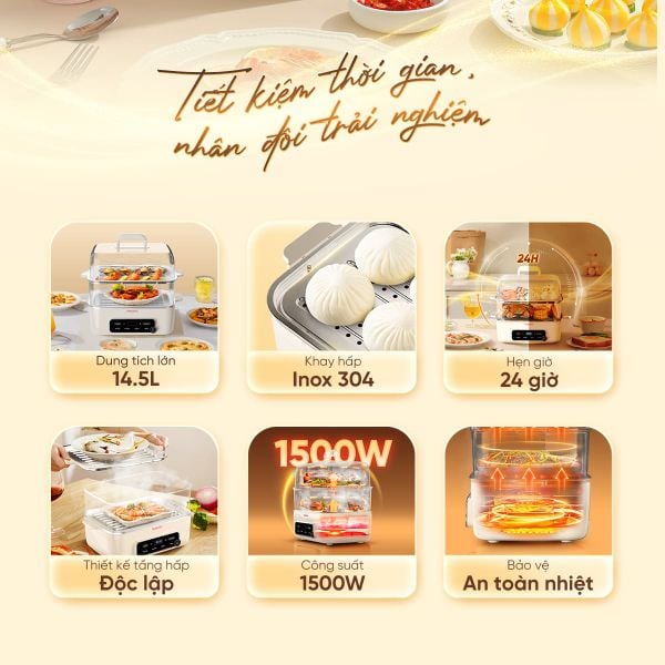Nồi lẩu hấp đa năng Masuto dung tích 14.5L