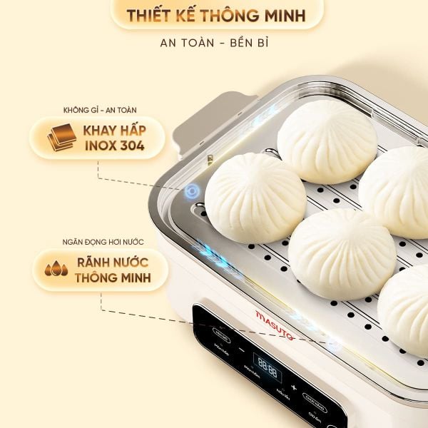 Nồi lẩu hấp đa năng Masuto dung tích 14.5L