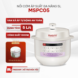 Nồi cơm áp suất 5L Masuto MSPC05 - 10 chức năng nấu, chế độ nấu mở nắp riêng biệt