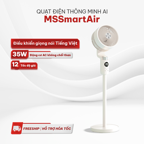 Quạt điện thông minh AI điều khiển bằng giọng nói tiếng Việt - Masuto Smart Air