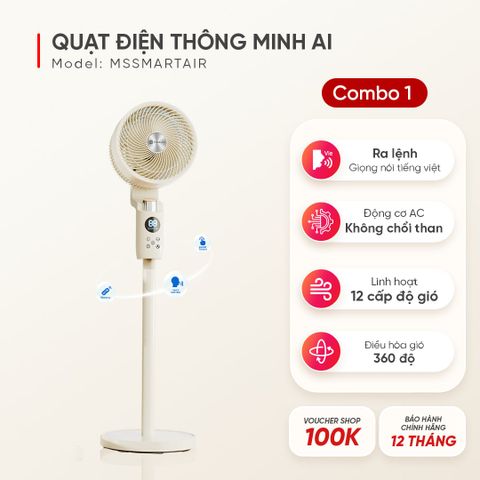Quạt Thông Minh Masuto Smart Air - Điều Khiển Giọng Nói Tiếng Việt