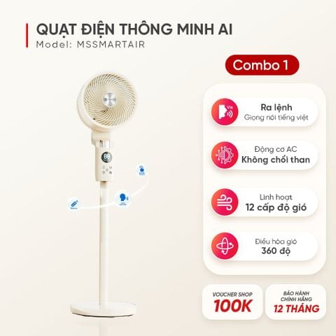 Quạt Thông Minh Masuto Smart Air - Điều Khiển Giọng Nói Tiếng Việt