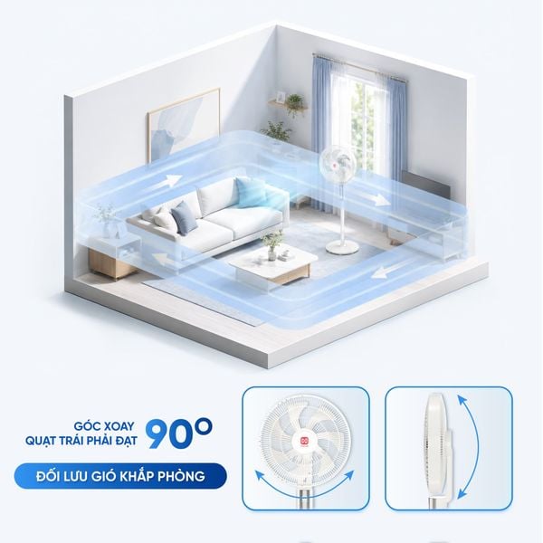 Quạt thông minh Masuto Air Pro cánh lớn 28cm – Điều khiển giọng nói Tiếng Việt, động cơ BLDC tiết kiệm điện