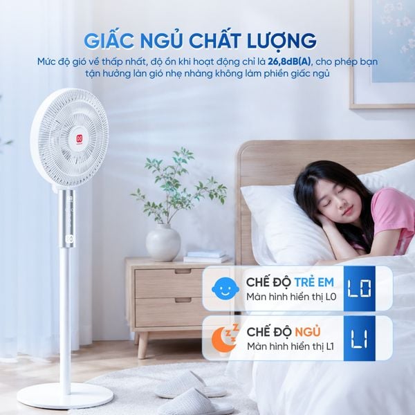 Quạt thông minh Masuto Air Pro cánh lớn 28cm – Điều khiển giọng nói Tiếng Việt, động cơ BLDC tiết kiệm điện
