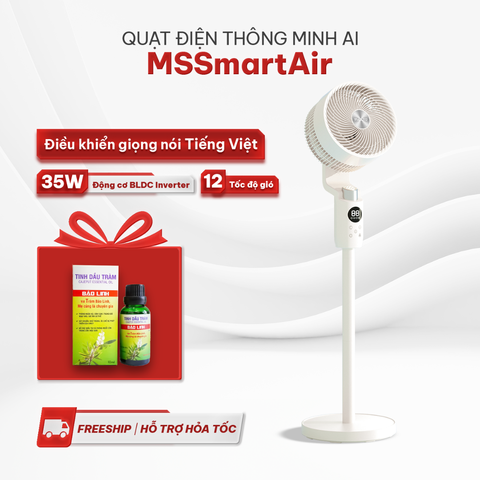 Quạt điện thông minh AI điều khiển bằng giọng nói TV - Masuto Smart Air