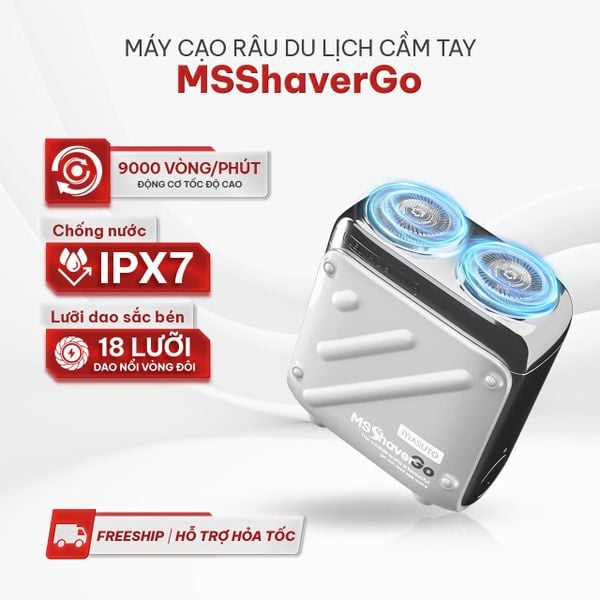 Máy Cạo Râu Masuto MS-ShaverGo - Pin sạc 400mAh, dùng tới 60 ngày, Bảo Hành 02 Năm