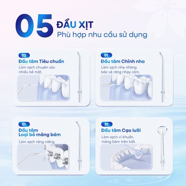 Máy tăm nước gấp gọn khử khuẩn UVC - MSTravelFlosser