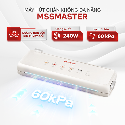 Máy hút chân không Masuto sức mạnh kép, bảo vệ thực phẩm tươi ngon.