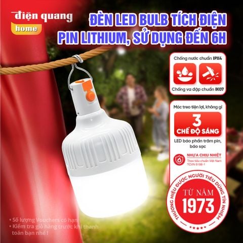 Đèn LED BULB Treo Tích Điện Điện Quang ĐQ  LEDBUR01 (Ánh sáng trắng)