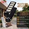 Bộ Đèn Đường Led Solar Năng Lượng Mặt Trời Cảm Biến Ánh Sáng Trắng ECO 200W SCD02 6500K (2300lm, cảm biến PIR, IP65, tấm pin tích hợp)