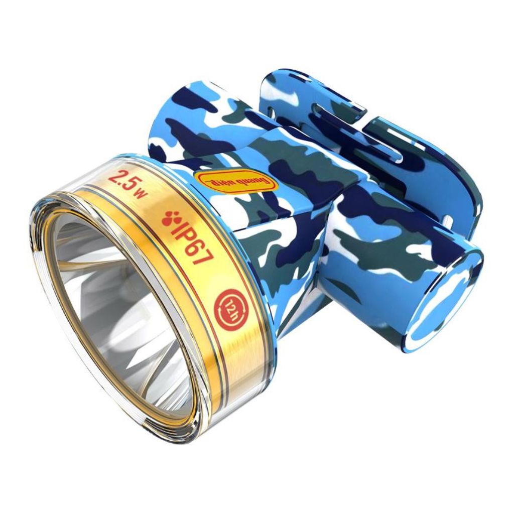 SẢN PHẨM MỚI Đèn pin đội đầu DQ PFL17 R (Pin Lithium, 2.5W, màu thủy quân, ánh sáng trắng/vàng)