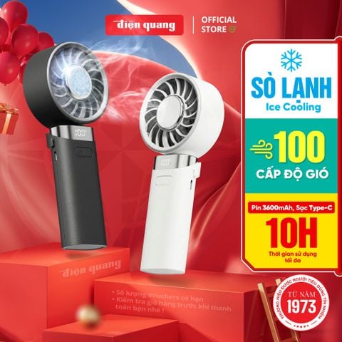 Quạt cầm tay gấp gọn ĐQ FHF01B (3600mAh, Màu Trắng/Đen, Type C)