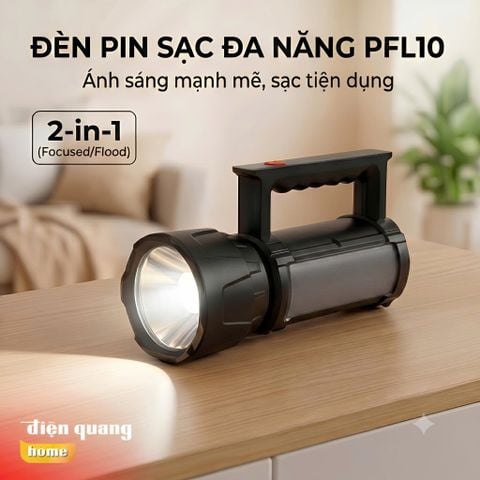 Đèn pin sạc ĐQ PFL10 R BL (Pin Lithium, đen)