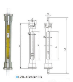 Lưu lượng kế kiểu nối ống LZB-4G/6G/10G bằng thủy tinh, dùng đo lưu lượng nước, lưu lượng khí