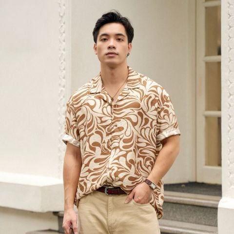 Áo Sơ Mi Nam Tay Ngắn Cuban ICONDENIM Whirling Petals
