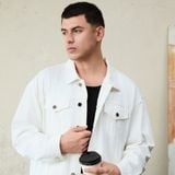 Áo Khoác Jeans Nam Siêu Nhẹ ICON105 Lightweight Offwhite Form Regular