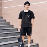 Quần Short Nam Denim Ống Suông Disney Industrial Form Loose