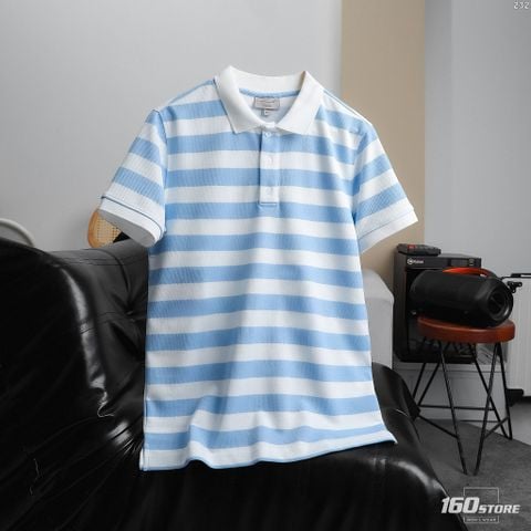 Áo Polo Nam Dynamic Sọc Xanh Form Regular