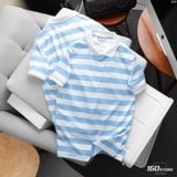 Áo Polo Nam ICONDENIM Dynamic Sọc Xanh