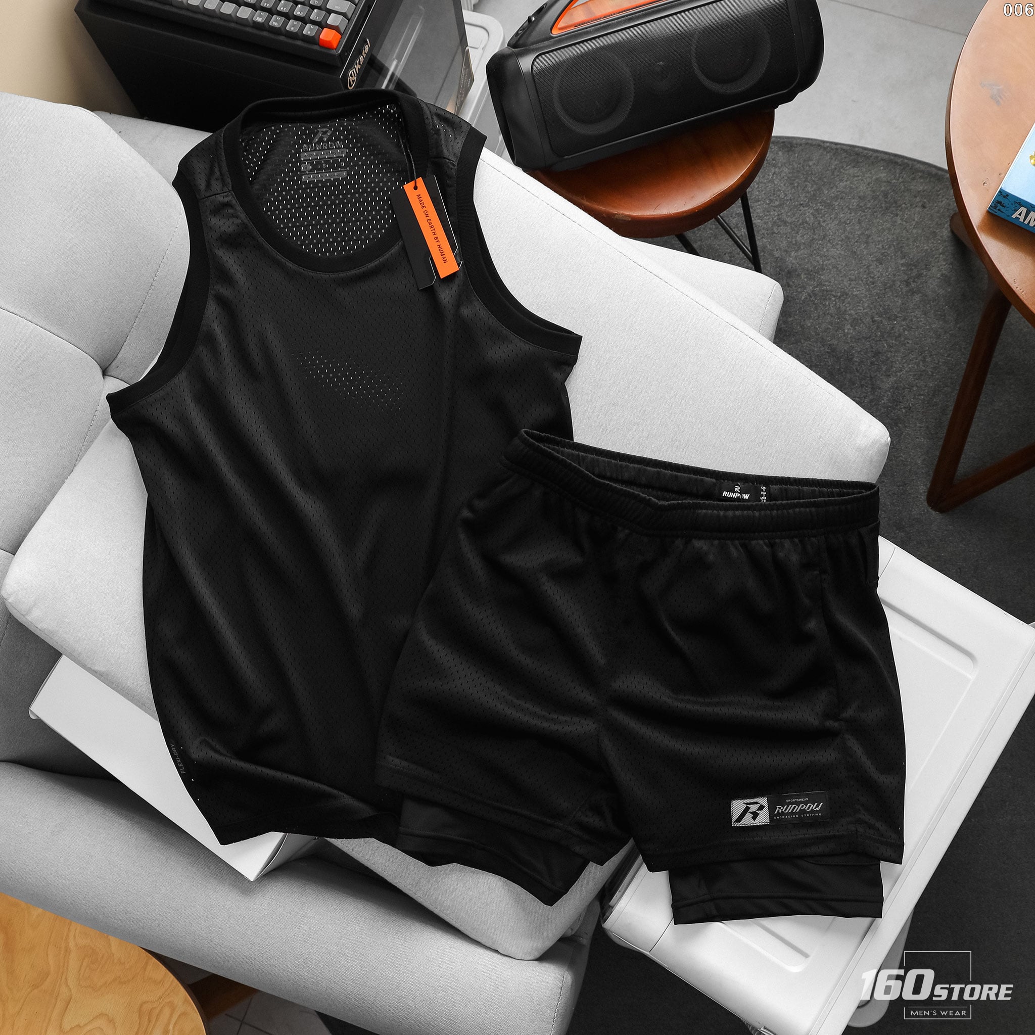 Set Đồ Nam RUNPOW Airflow Mesh Jersey