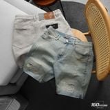 Quần Short Denim Nam ICONDENIM - Basic 5-Pocket Ripped Wash