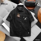 Áo Sơ Mi Nam Tay Ngắn Disney Grey Beat Form Boxy