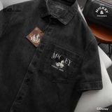 Áo Sơ Mi Nam Tay Ngắn Disney Grey Beat Form Boxy